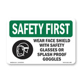 Wear Face Shield With Safety With Symbol