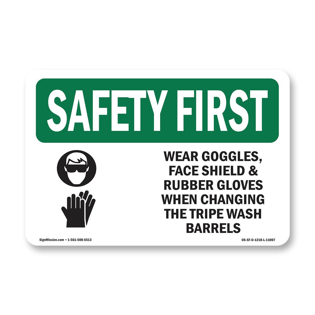 Wear Goggles, Face Shield & With Symbol
