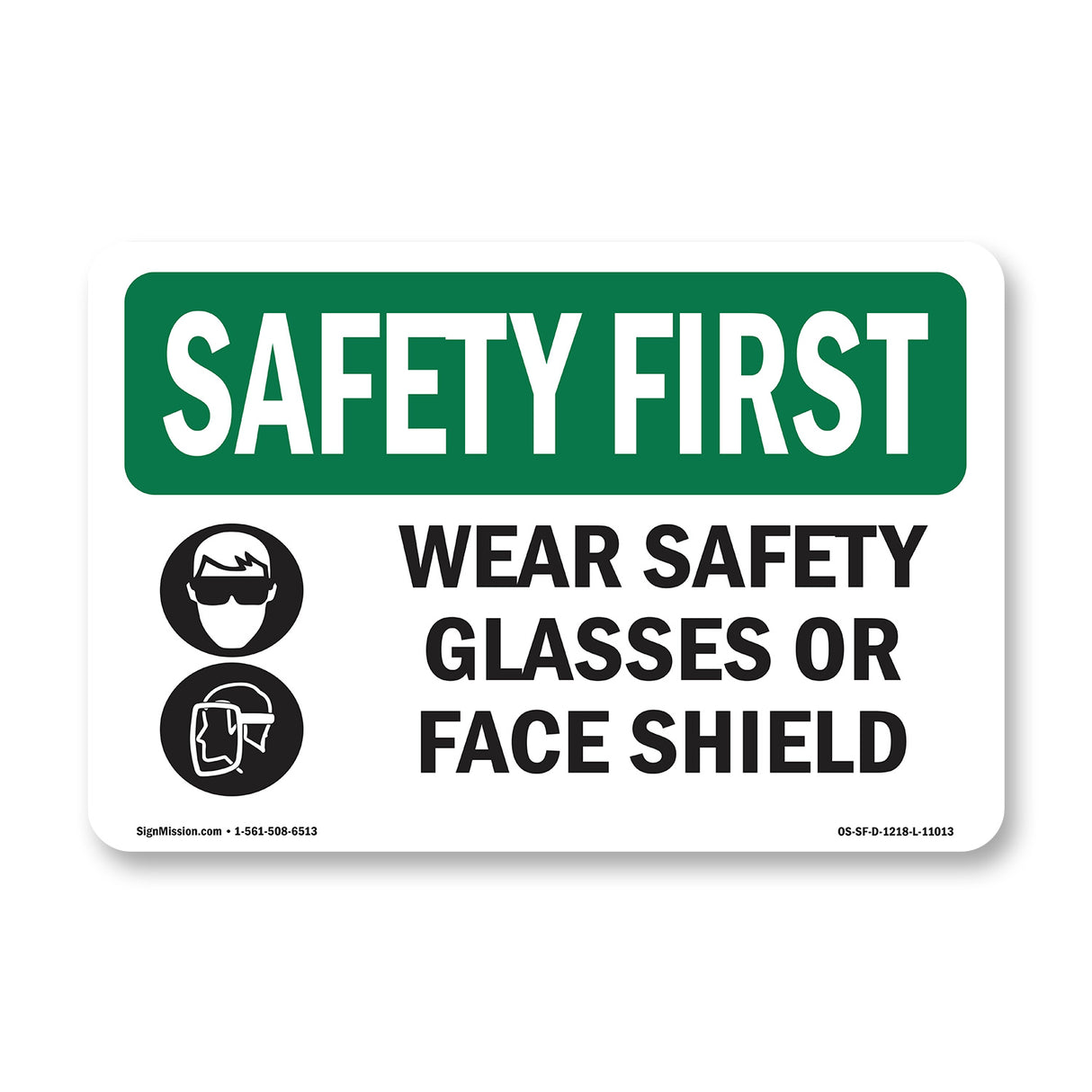 Wear Safety Glasses Or Face Shield With Symbol