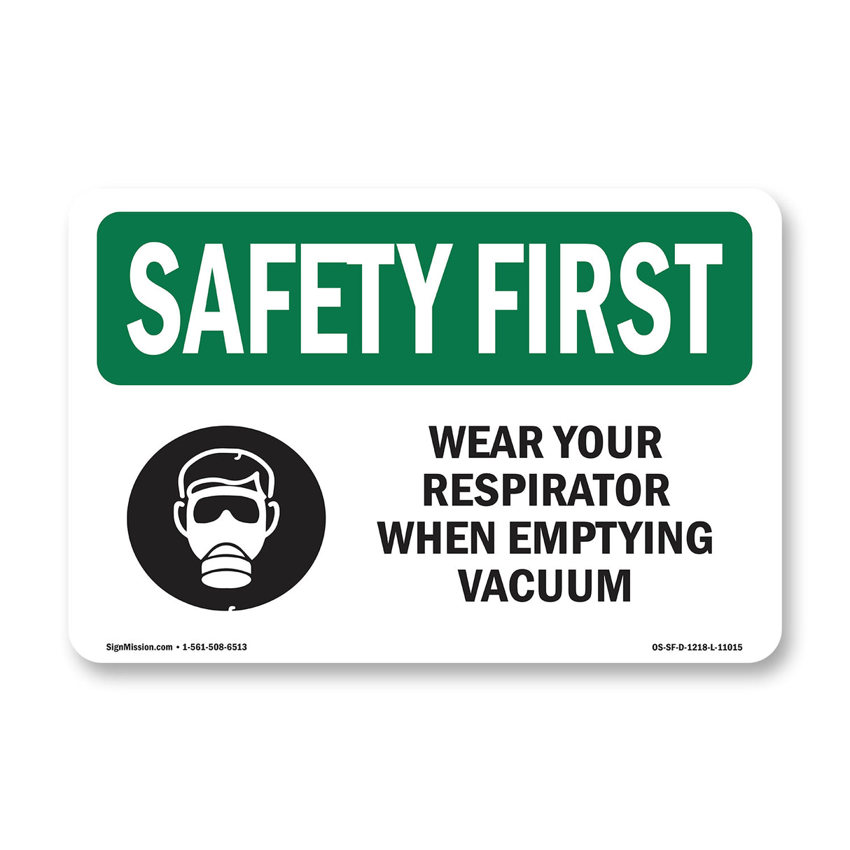 Wear Your Respirator When Emptying With Symbol