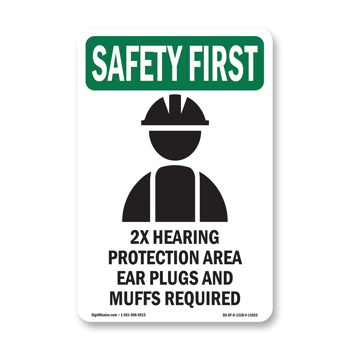 2X Hearing Protection Area Ear With Symbol