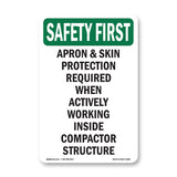 Apron & Skin Protection Required When Actively