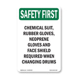 Chemical Suit, Rubber Gloves, Neoprene Gloves