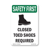 Closed Toed Shoes Required With Symbol