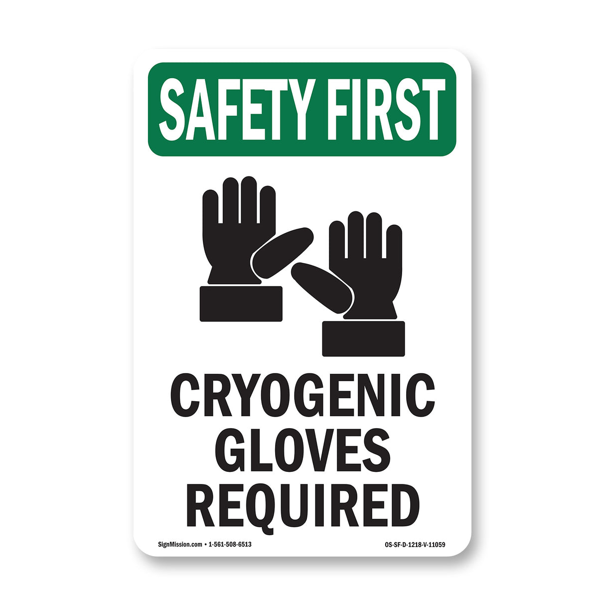 Cryogenic Gloves Required With Symbol