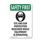 Eye And Ear Protection Required With Symbol