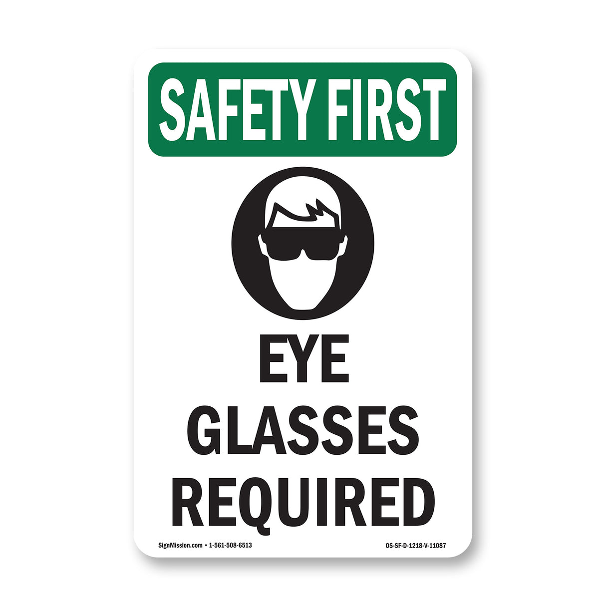 Eye Glasses Required With Symbol