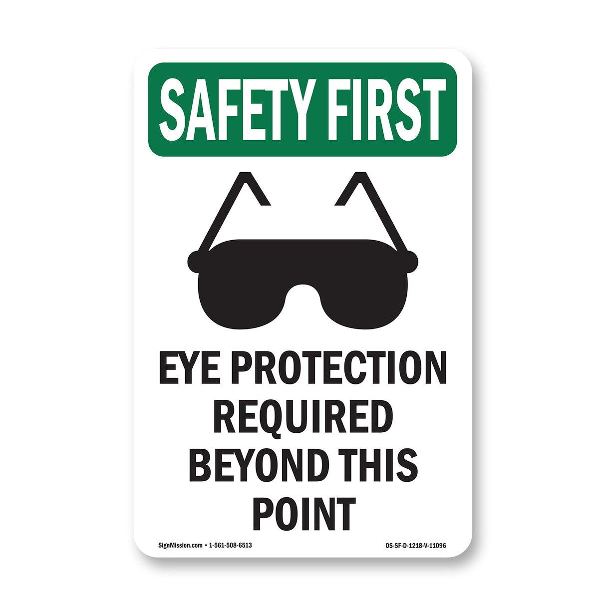 Eye Protection Required Beyond With Symbol