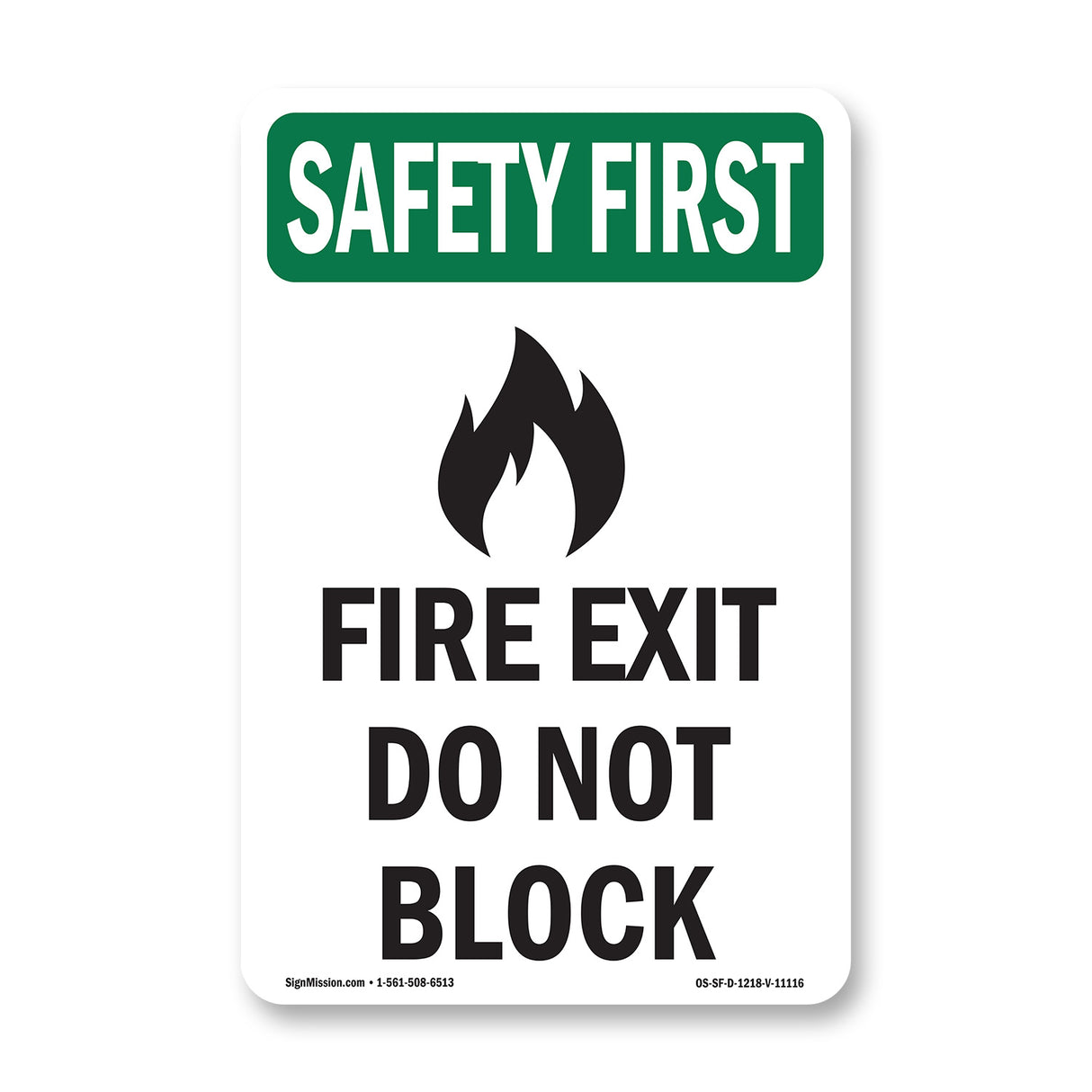 Fire Exit Do Not Block With Symbol