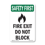 Fire Exit Do Not Block With Symbol
