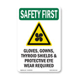 Gloves, Gowns, Thyroid Shields With Symbol