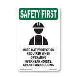 Hard Hat Protection Required With Symbol