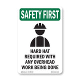 Hard Hat Required With Any Overhead With Symbol