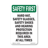 Hard Hat, Safety Glasses, Safety Shoes And