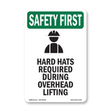 Hard Hats Required During Overhead With Symbol