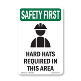 Hard Hats Required In This Area With Symbol
