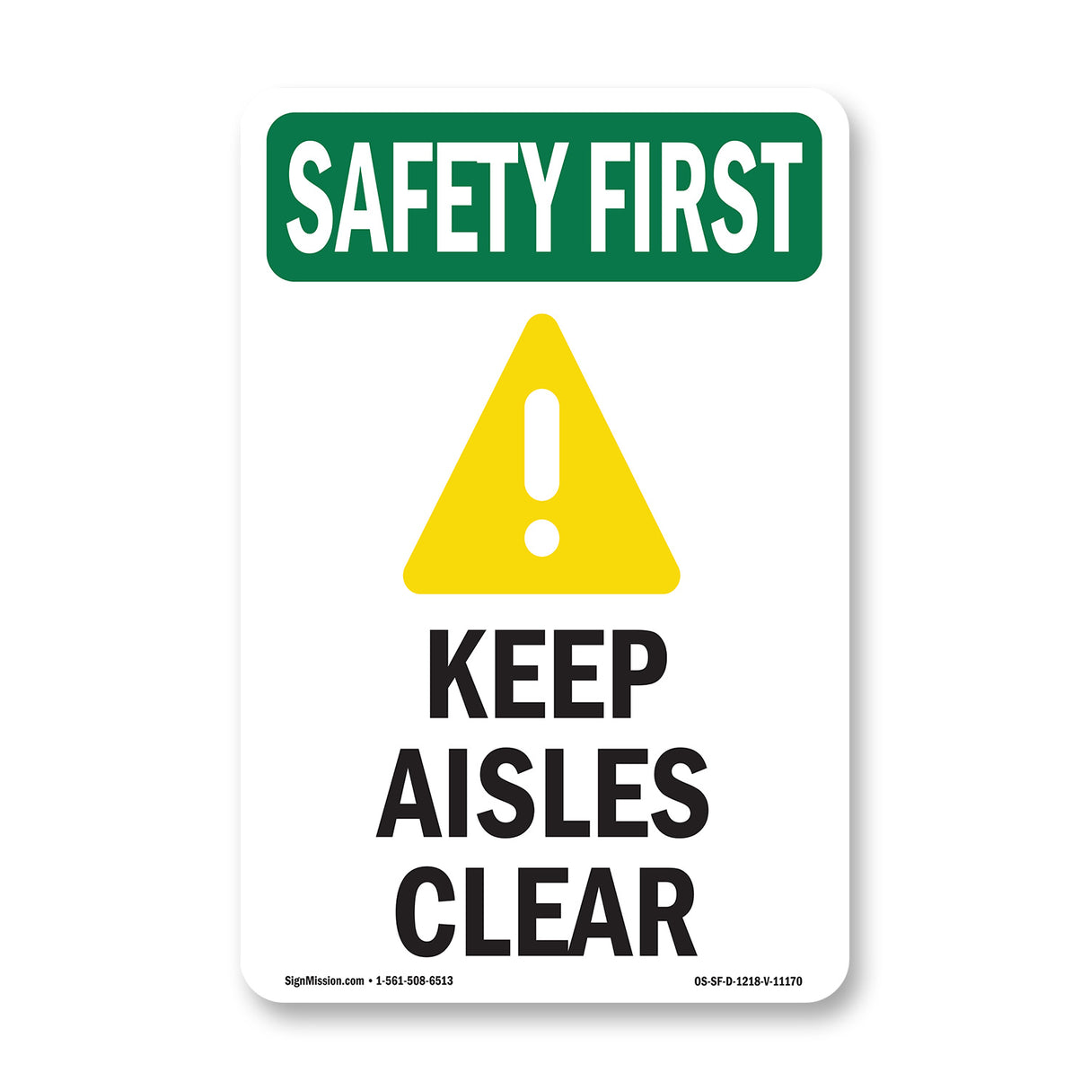 Keep Aisles Clear Bilingual