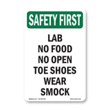 Lab No Food No Open Toe Shoes Wear Smock