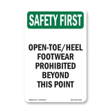 Open-Toe Heel Footwear Prohibited