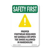 Proper Footwear Required No With Symbol