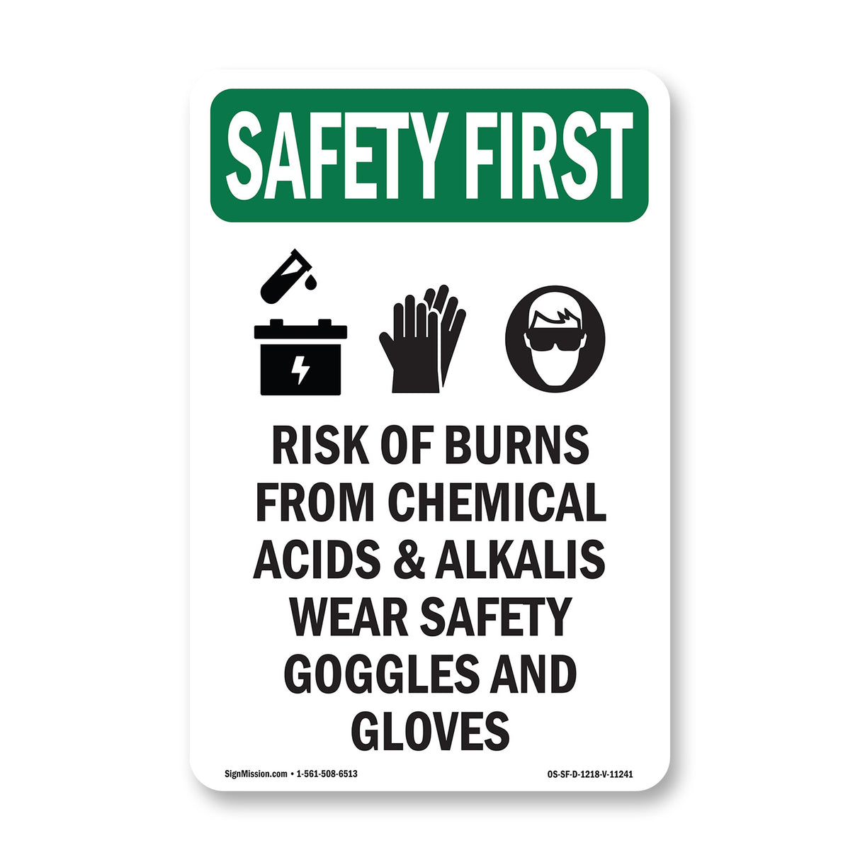 Risk Of Burns From Chemical With Symbol