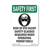 Risk Of Eye Injury Safety Glasses With Symbol