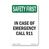 In Case Of Emergency Call 911 Spanish