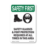 Safety Glasses & Foot Protection With Symbol