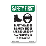 Safety Glasses & Safety Shoes With Symbol