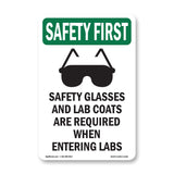 Safety Glasses And Lab Coats With Symbol