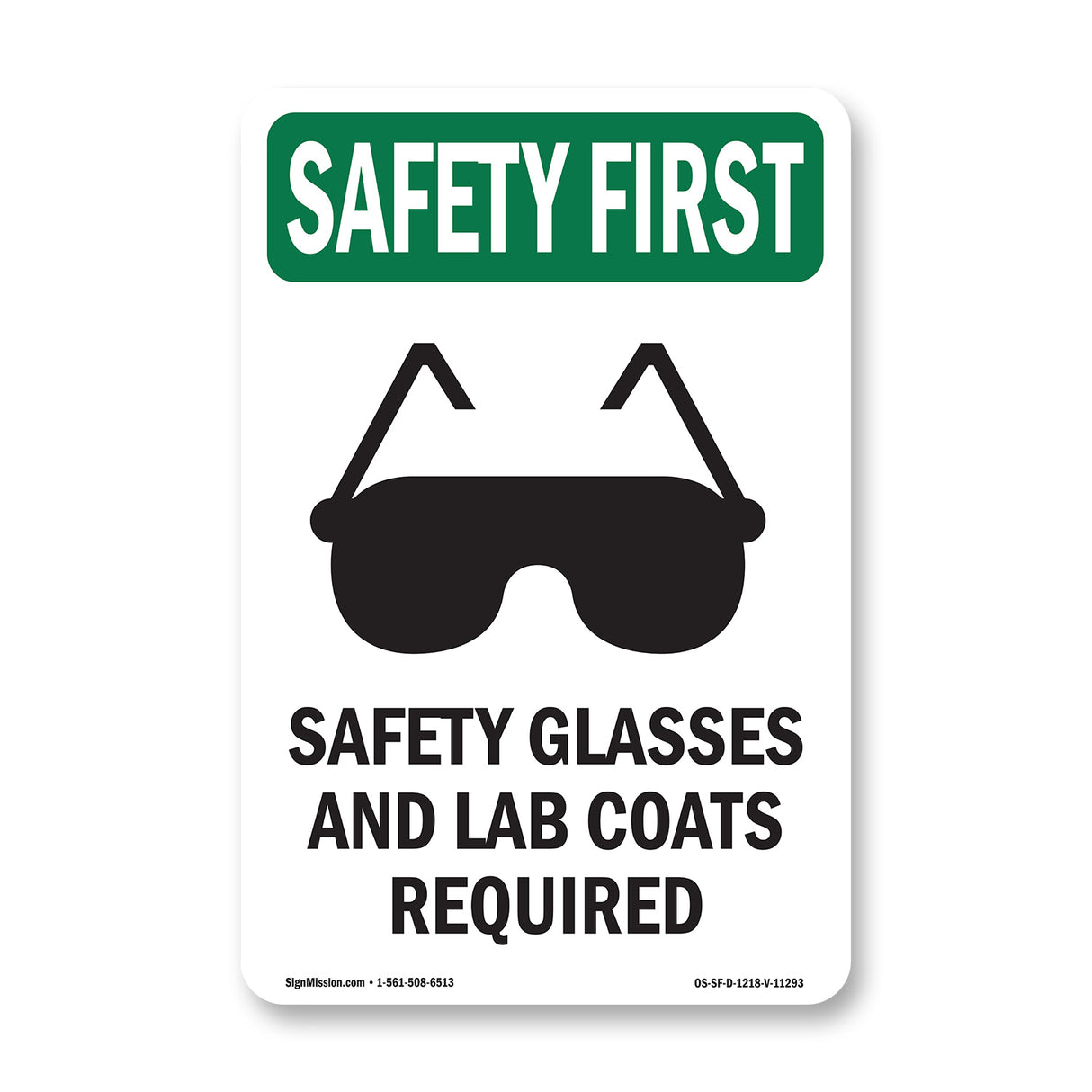Safety Glasses And Lab Coats Required With Symbol