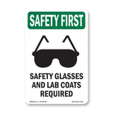 Safety Glasses And Lab Coats Required With Symbol