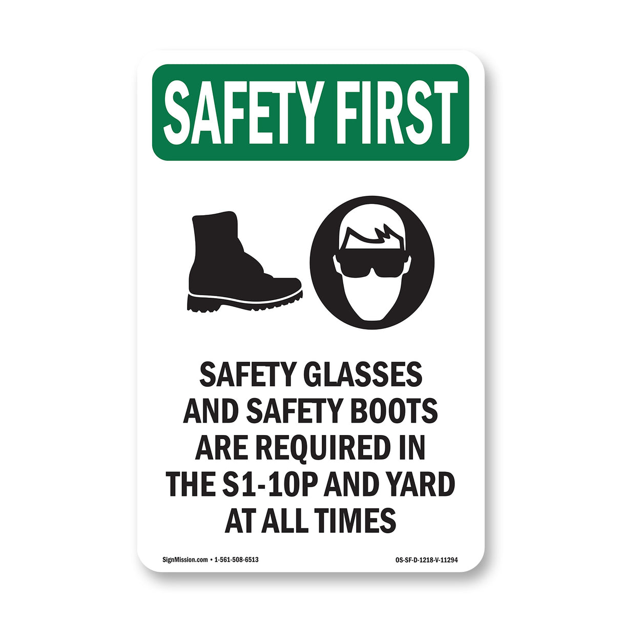 Safety Glasses And Safety Boots With Symbol