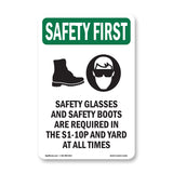 Safety Glasses And Safety Boots With Symbol