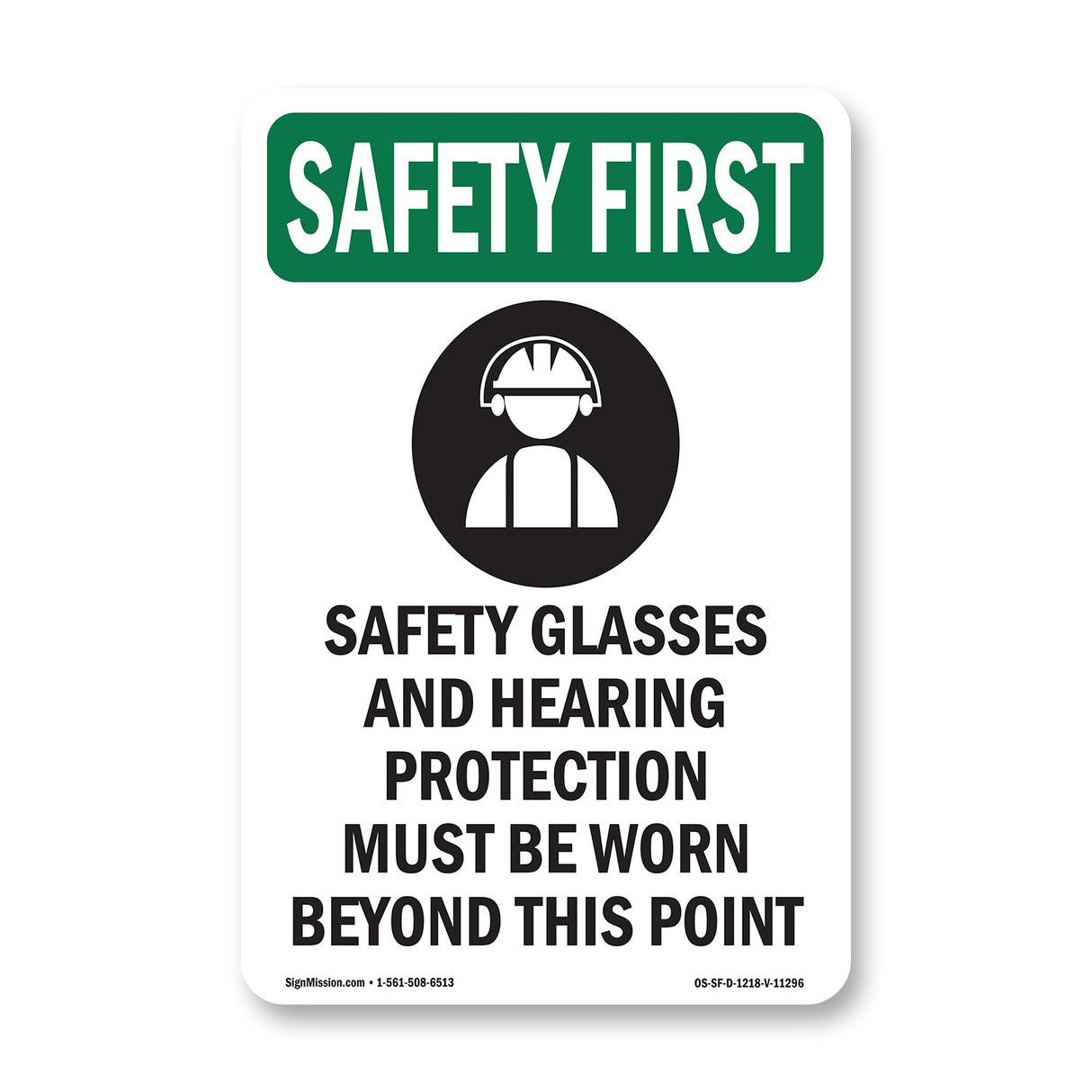 Safety Glasses And Hearing Protection With Symbol