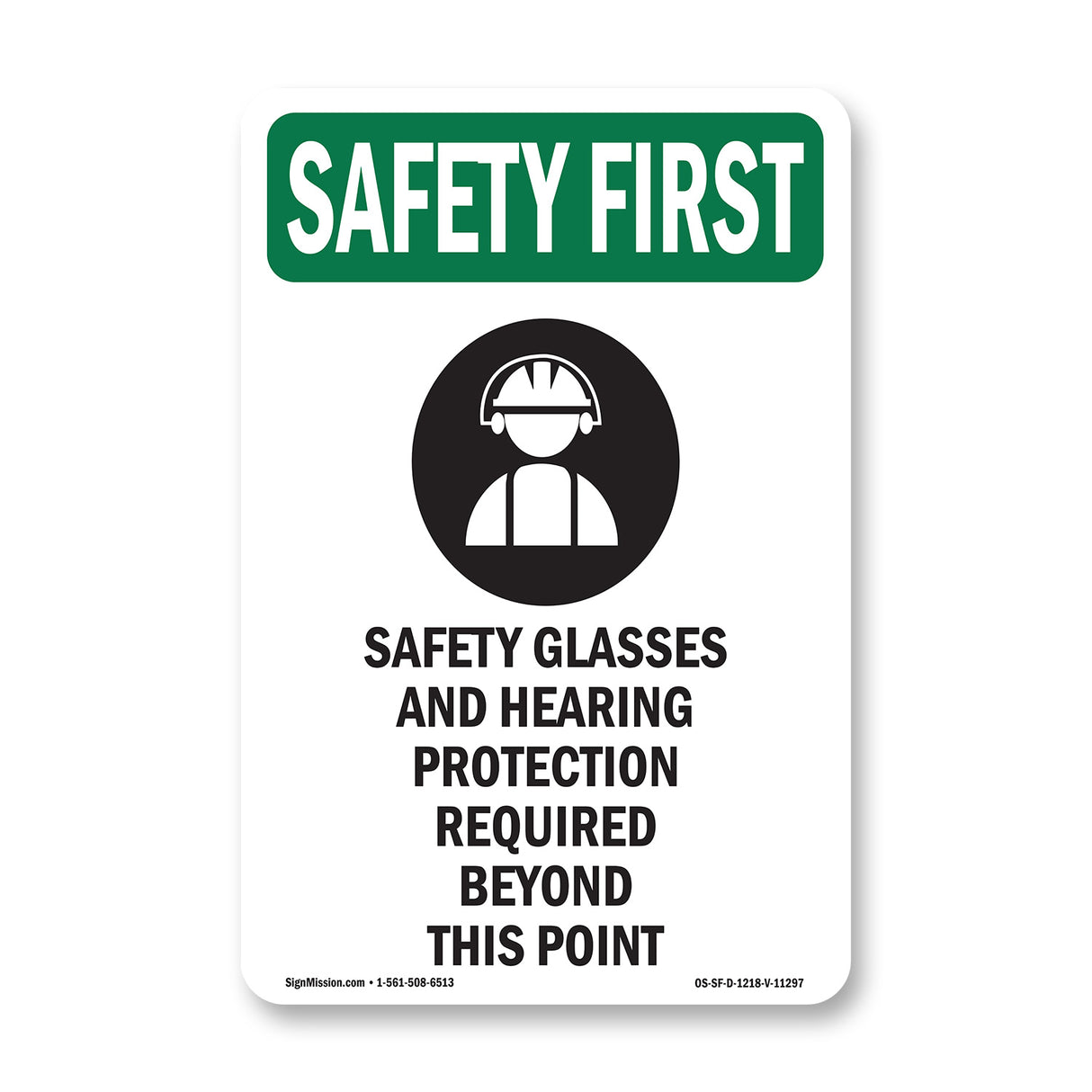 Safety Glasses And Hearing Protection With Symbol