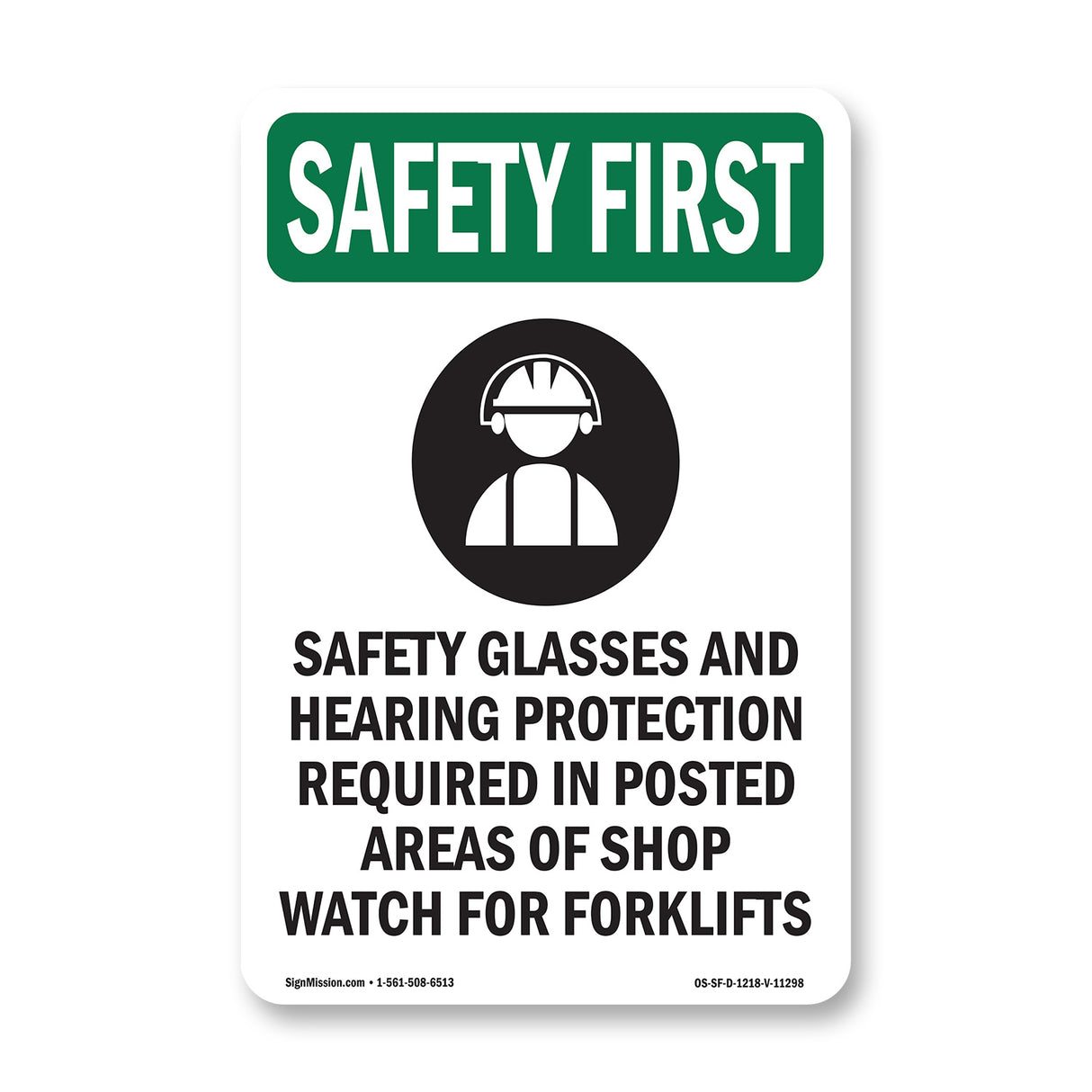 Safety Glasses And Hearing Protection With Symbol
