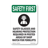 Safety Glasses And Hearing Protection With Symbol