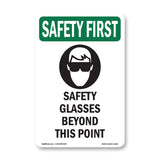 Safety Glasses Beyond This Point With Symbol