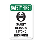 Safety Glasses Beyond This Point With Symbol