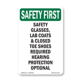 Safety Glasses Lab Coats & Closed