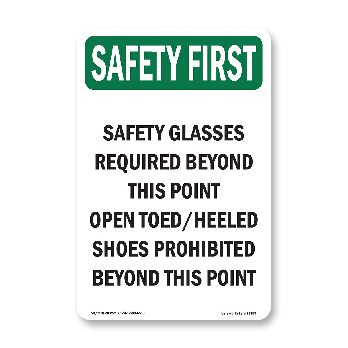 Safety Glasses Required Beyond This Point