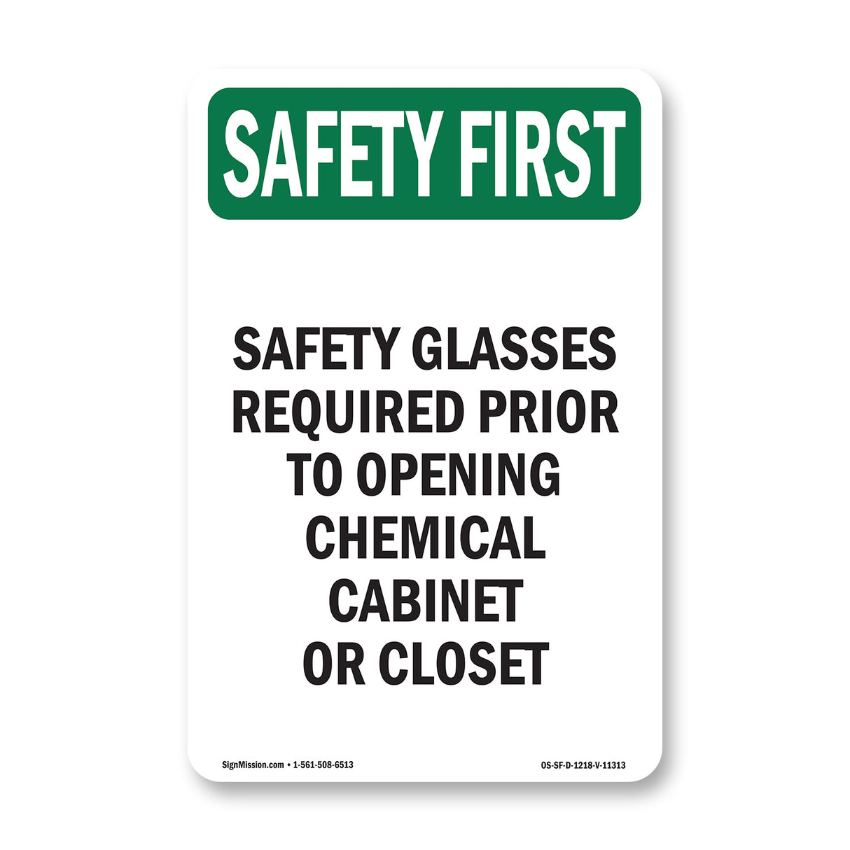 Safety Glasses Required Prior