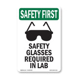 Safety Glasses Required In Lab With Symbol