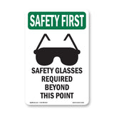 Safety Glasses Required Beyond With Symbol