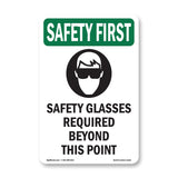 Safety Glasses Required Beyond With Symbol