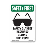 Safety Glasses Required Beyond With Symbol