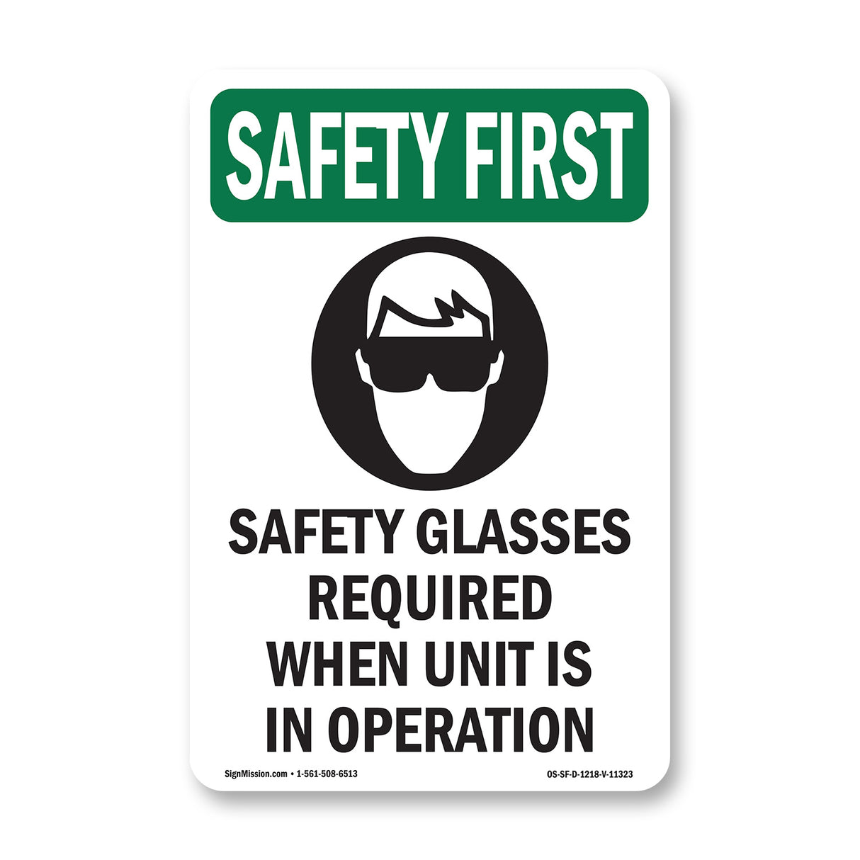 Safety Glasses Required When With Symbol