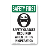 Safety Glasses Required When With Symbol