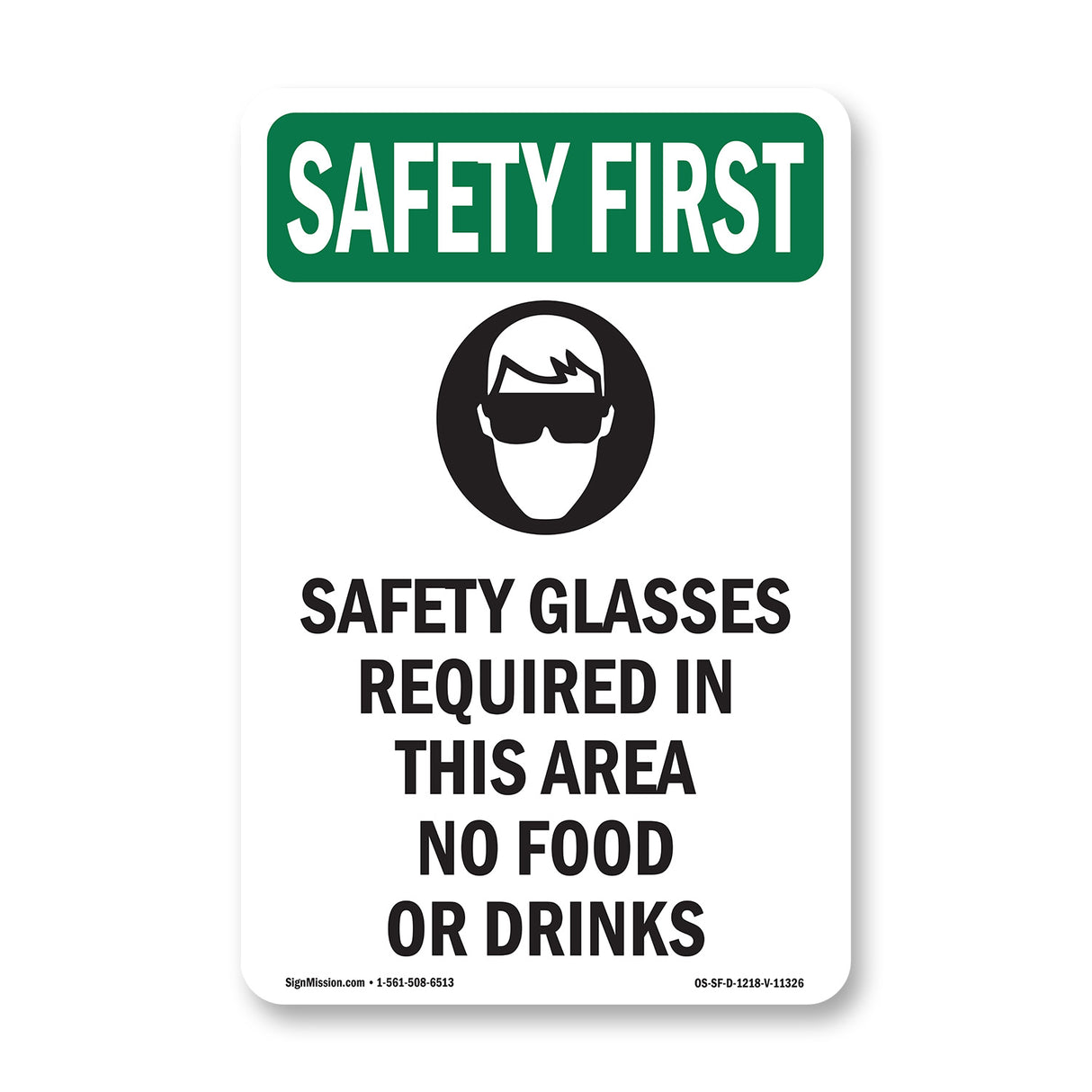 Safety Glasses Required In This With Symbol